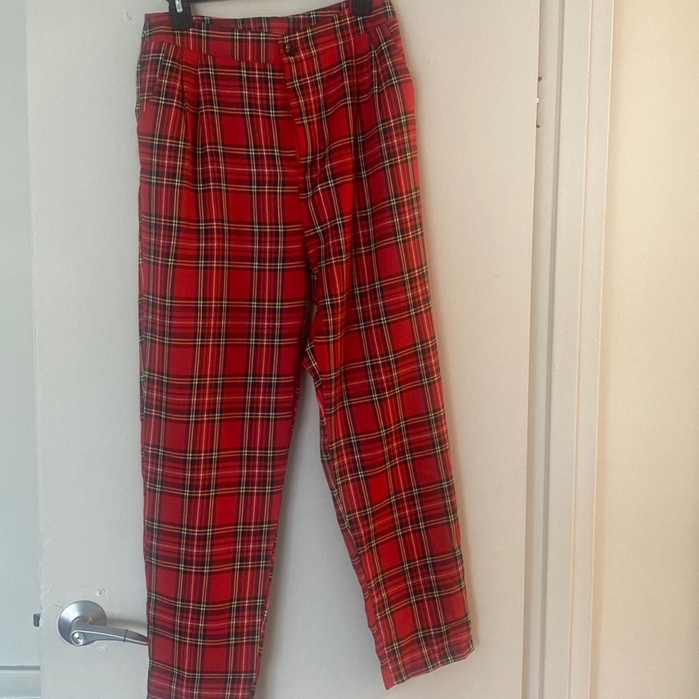 High Waisted Plaid Pants